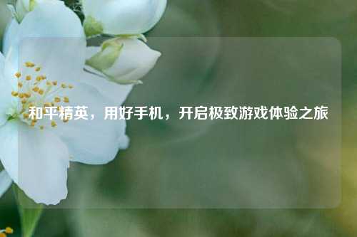 和平精英，用好手机，开启极致游戏体验之旅