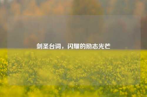 剑圣台词，闪耀的励志光芒
