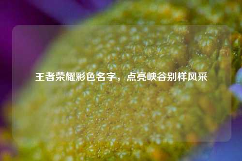 王者荣耀彩色名字，点亮峡谷别样风采