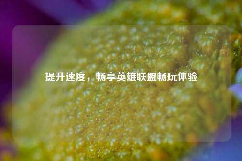 提升速度，畅享英雄联盟畅玩体验