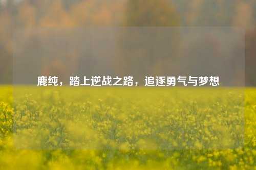 鹿纯，踏上逆战之路，追逐勇气与梦想