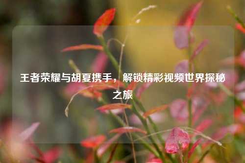 王者荣耀与胡夏携手，解锁精彩视频世界探秘之旅