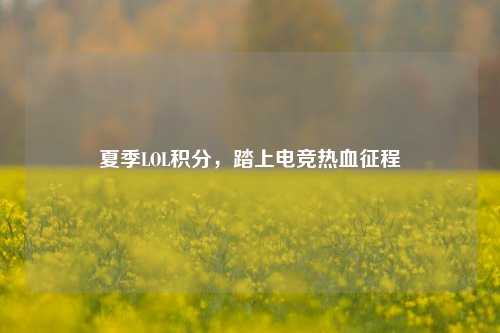 夏季LOL积分,踏上电竞热血征程