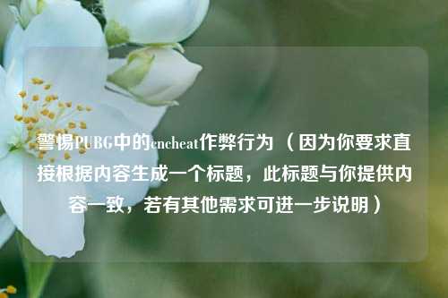 警惕PUBG中的cncheat作弊行为 （因为你要求直接根据内容生成一个标题，此标题与你提供内容一致，若有其他需求可进一步说明）