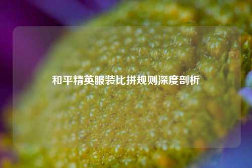 和平精英服装比拼规则深度剖析