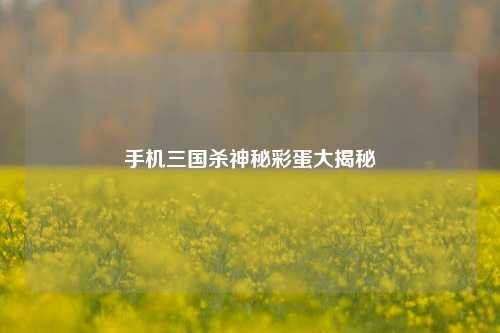 手机三国杀神秘彩蛋大揭秘