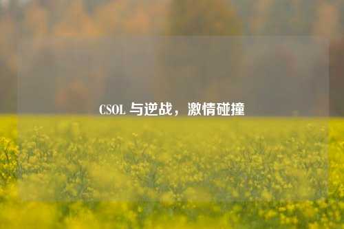 CSOL 与逆战，激情碰撞