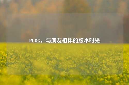 PUBG，与朋友相伴的版本时光