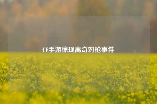 CF手游惊现离奇对枪事件