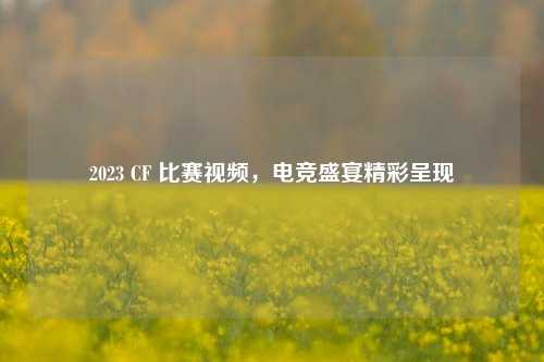 2023 CF 比赛视频，电竞盛宴精彩呈现