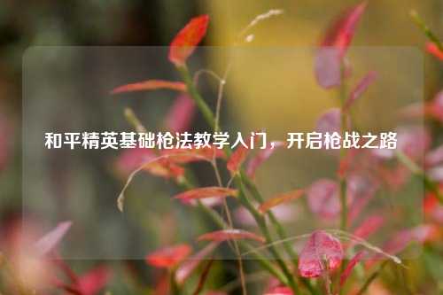 和平精英基础枪法教学入门,开启枪战之路