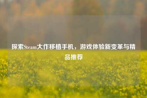 探索Steam大作移植手机,游戏体验新变革与精品推荐