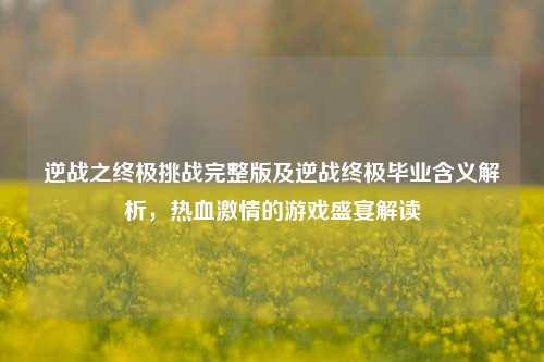 逆战之终极挑战完整版及逆战终极毕业含义解析,热血激情的游戏盛宴解读