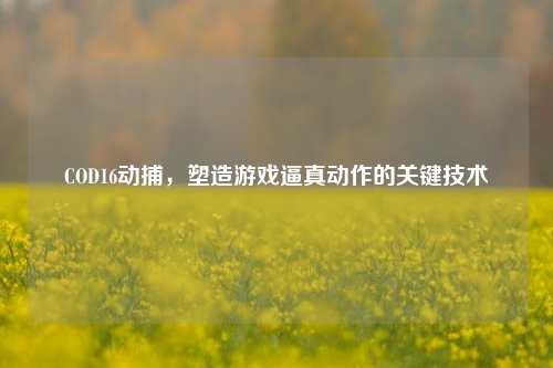 COD16动捕,塑造游戏逼真动作的关键技术
