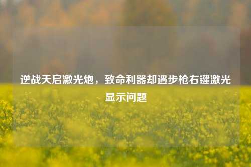 逆战天启激光炮,致命利器却遇步枪右键激光显示问题