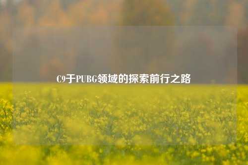 C9于PUBG领域的探索前行之路