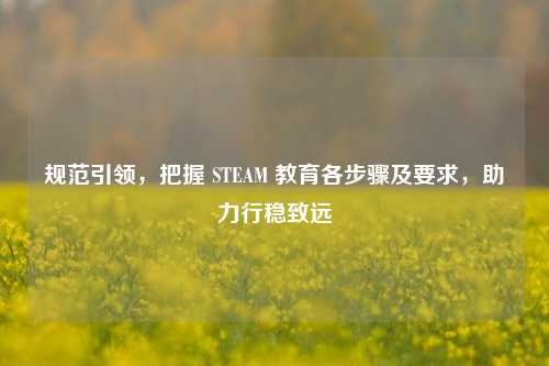 规范引领,把握 STEAM 教育各步骤及要求,助力行稳致远