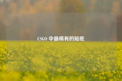 CSGO 中最稀有的贴纸