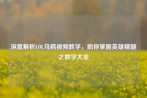 深度解析LOL乌鸦视频教学，助你掌握英雄精髓之教学大全