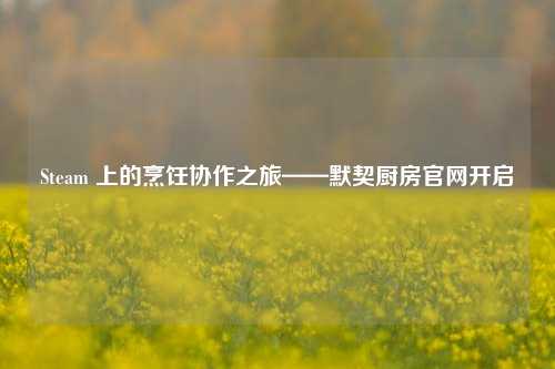 Steam 上的烹饪协作之旅——默契厨房官网开启
