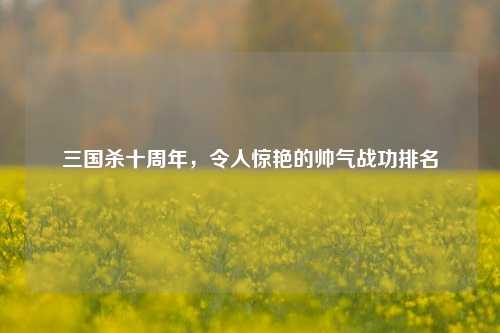 三国杀十周年,令人惊艳的帅气战功排名