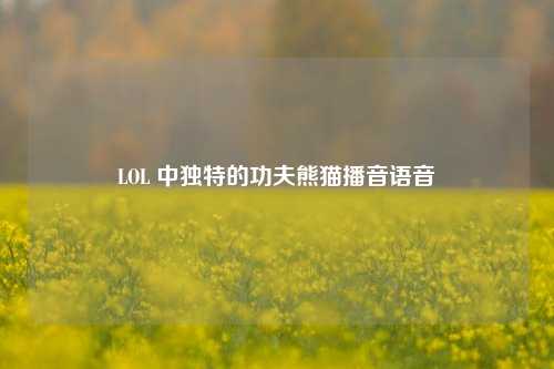 LOL 中独特的功夫熊猫播音语音