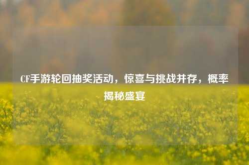CF手游轮回抽奖活动,惊喜与挑战并存,概率揭秘盛宴