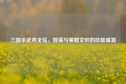 三国杀武将全览，智谋与策略交织的技能盛宴