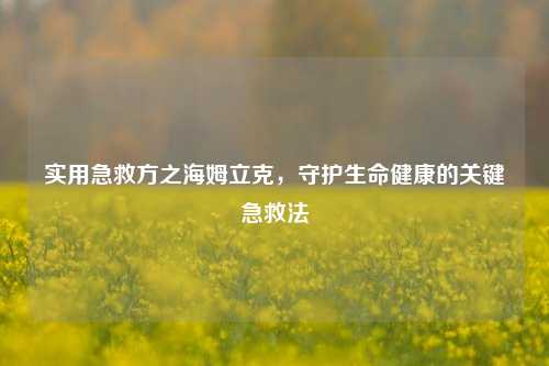 实用急救方之海姆立克,守护生命健康的关键急救法