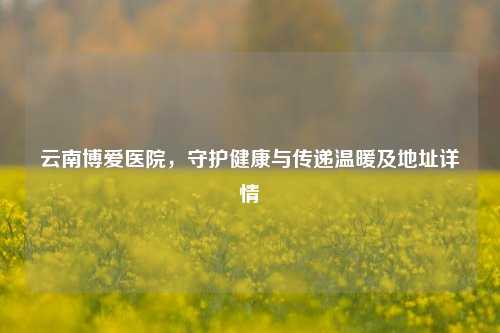 云南博爱医院，守护健康与传递温暖及地址详情