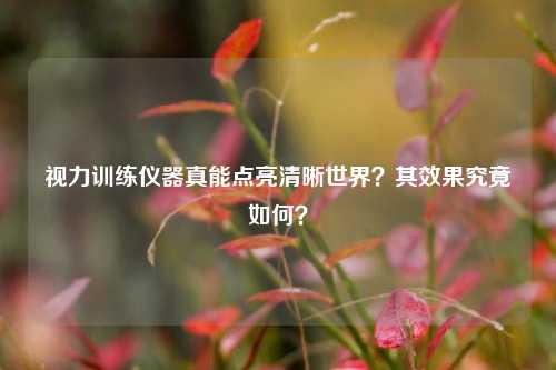 视力训练仪器真能点亮清晰世界？其效果究竟如何？