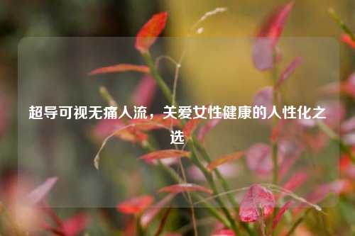超导可视无痛人流,关爱女性健康的人性化之选