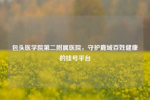包头医学院第二附属医院，守护鹿城百姓健康的挂号平台