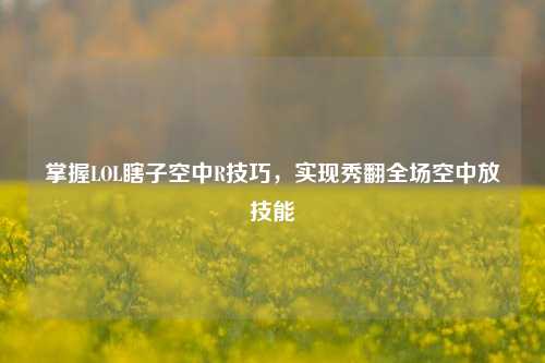 掌握LOL瞎子空中R技巧,实现秀翻全场空中放技能