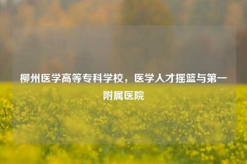 柳州医学高等专科学校,医学人才摇篮与第一附属医院