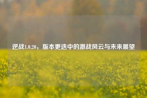 逆战1.0.20，版本更迭中的激战风云与未来展望