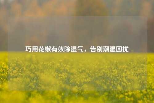 巧用花椒有效除湿气,告别潮湿困扰
