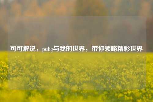 可可解说，pubg与我的世界，带你领略精彩世界