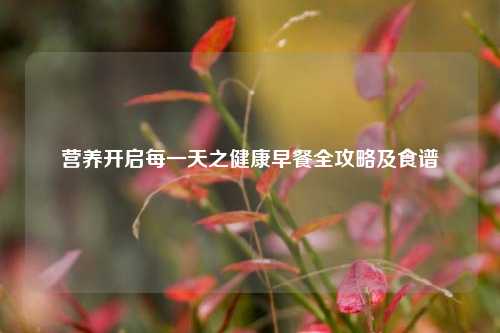 营养开启每一天之健康早餐全攻略及食谱