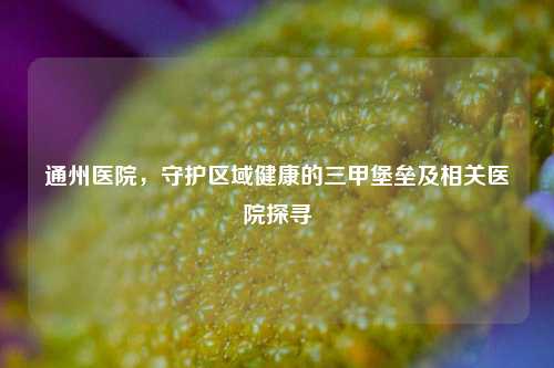通州医院,守护区域健康的三甲堡垒及相关医院探寻