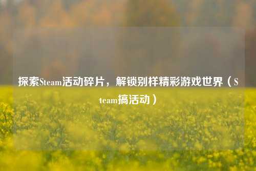 探索Steam活动碎片,解锁别样精彩游戏世界(Steam搞活动)