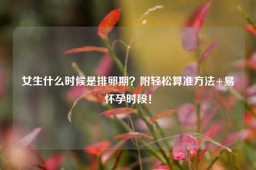 女生什么时候是排卵期？附轻松算准方法+易怀孕时段！