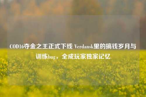 COD16夺金之王正式下线 Verdansk里的搞钱岁月与训练bug，全成玩家独家记忆