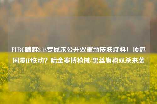 PUBG端游3.15专属未公开双重新皮肤爆料！顶流国漫IP联动？暗金赛博枪械/黑丝旗袍双杀来袭