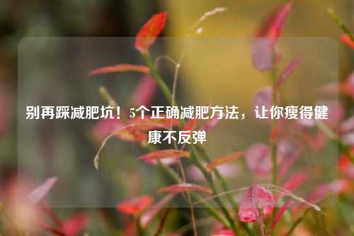 别再踩减肥坑！5个正确减肥方法，让你瘦得健康不反弹