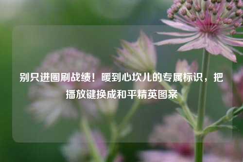 别只进圈刷战绩！暖到心坎儿的专属标识，把播放键换成和平精英图案