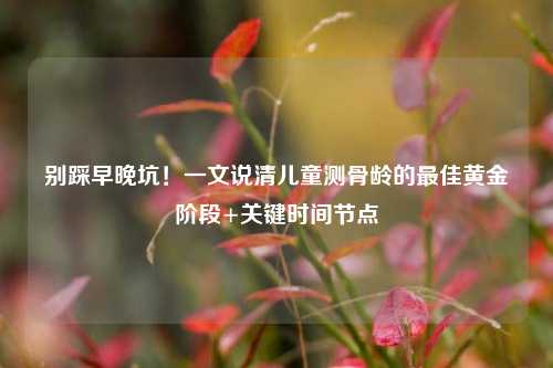 别踩早晚坑!一文说清儿童测骨龄的最佳黄金阶段+关键时间节点