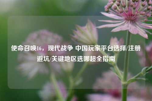 使命召唤16，现代战争 中国玩家平台选择/注册避坑/关键地区选哪超全指南