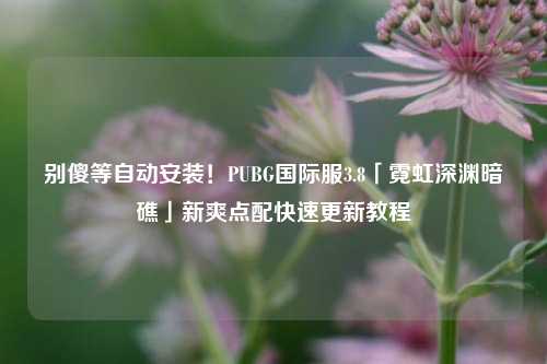别傻等自动安装!PUBG国际服3.8「霓虹深渊暗礁」新爽点配快速更新教程