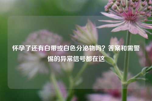 怀孕了还有白带或白色分泌物吗?答案和需警惕的异常信号都在这